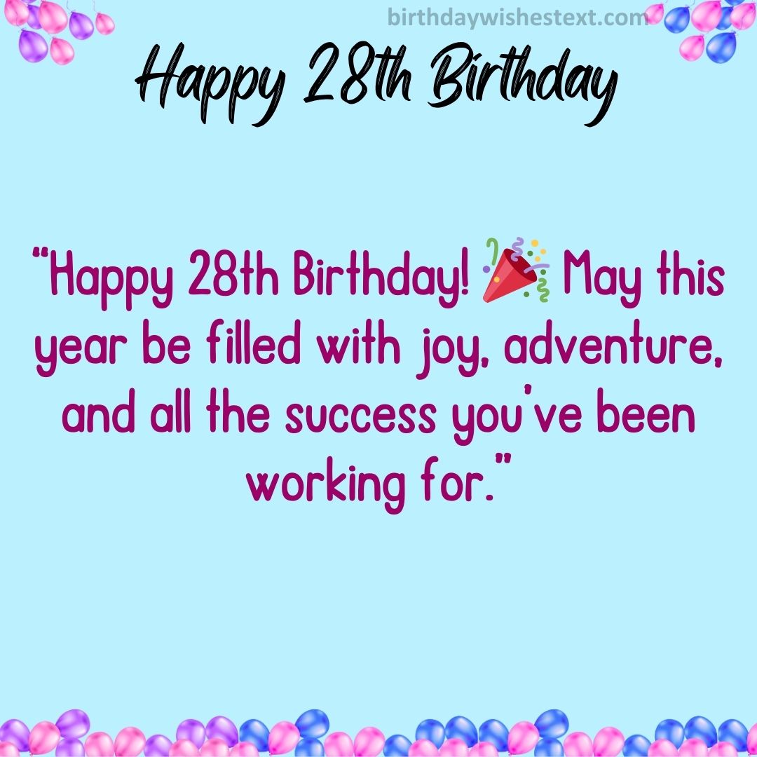 200+ Happy 28th Birthday Wishes, Quotes, Messages with Images